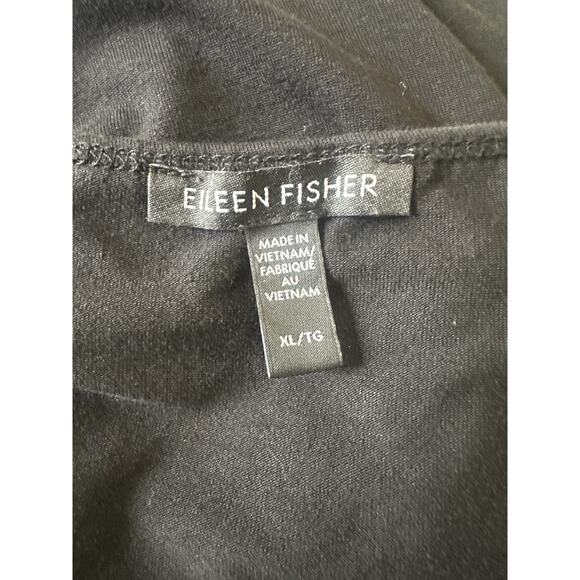 Eileen Fisher Stretch Jersey Knit Round Neck Dress Maxi Sleeveless Black Size XL - Picture 9 of 16
